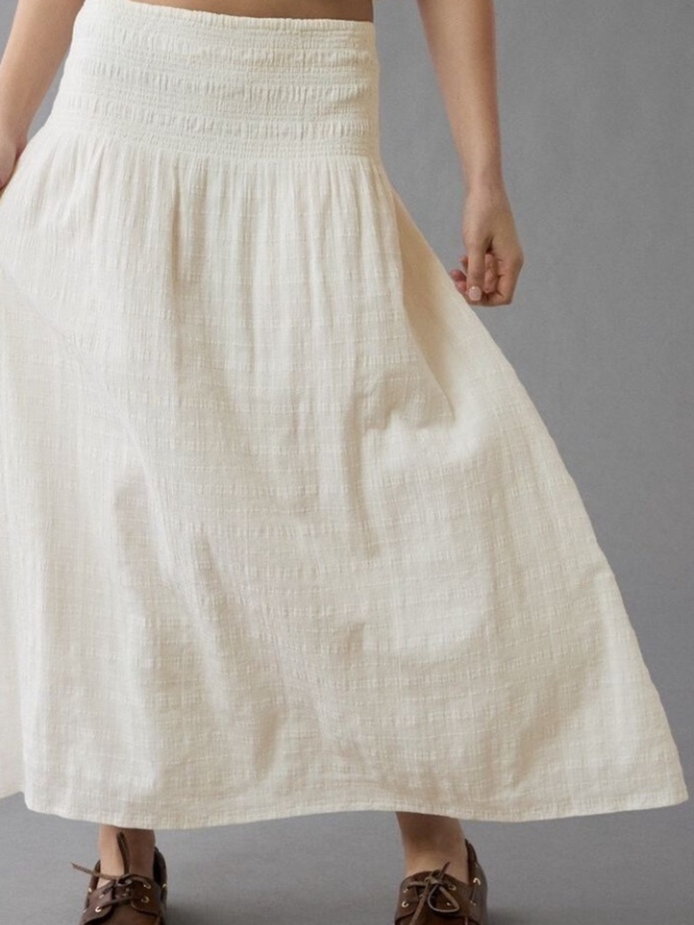 Cream White Maxi Skirt Size XL NEW! A Line Fully Lined All Season Wear Pull On